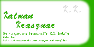 kalman krasznar business card